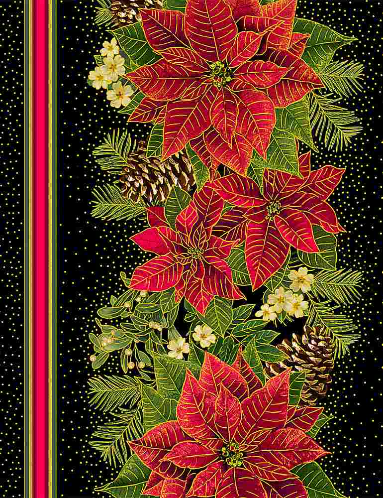 Christmas Fabric 2.5” Strips, Tartan Holiday, Poinsettia, Florals