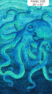 Northcott - Shimmer Enigma - Octopus Panel - 24" x 43" - 28180M-48 (per panel)