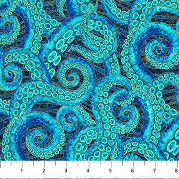 Northcott - Shimmer Enigma - Tentacles - 28183M-48 (1/2 Yard)