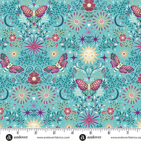 Makower UK - Luna - Night Garden - MU-072-T (1/2 Yard)