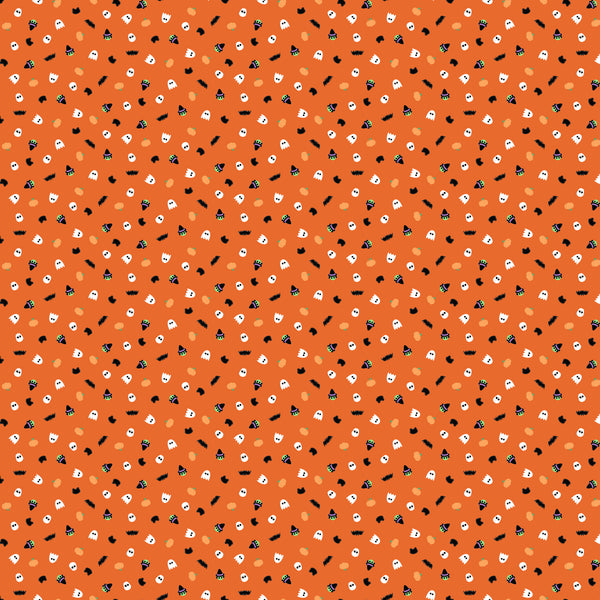 FIGO - Mr. Bones Sews - Sprinkles (Orange) - 91076-56 (1/2 Yard)