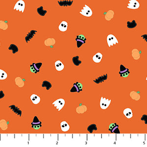 FIGO - Mr. Bones Sews - Sprinkles (Orange) - 91076-56 (1/2 Yard)