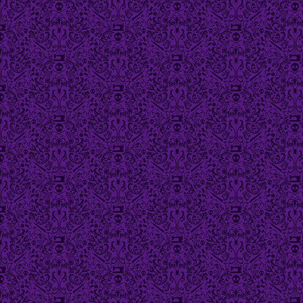 FIGO - Mr. Bones Sews - Damask (Purple) - 91080-84 (1/2 Yard)