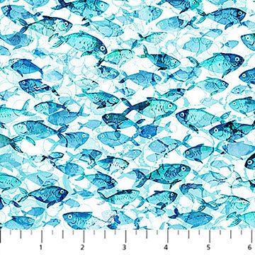 Northcott - Deep Blue - Fish - DP28123-10 (1/2 Yard)